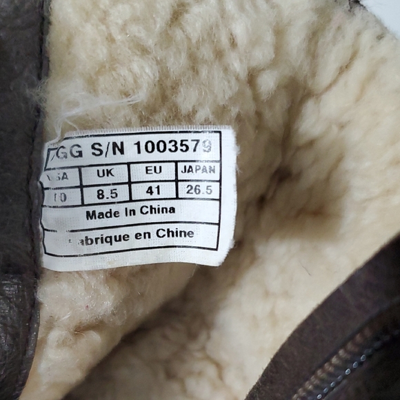 UGG Australia Grandle Shearling Lined Moto Leather Boots Women's 10 - Picture 8 of 10